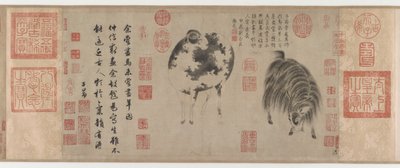 Oveja y cabra, Dinastía Yuan, c.1300 de Zhao Mengfu Chao Meng Fu or